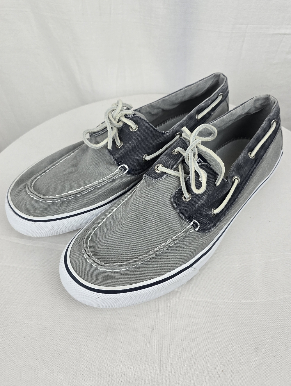 Sperry Men's Casual Canvas Boat Shoes in Gray Sz 13 INSOLES NOT INCLUDED